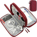 CAAORDKSO Electronic Cord Organizer Travel Case, Travel Cable Organizer Bag, Waterproof Electronic Accessories Carry Pouch for Cable, Cord, USB, Charger, Phone, Power Bank, Earphone (Wine Red, Medium)