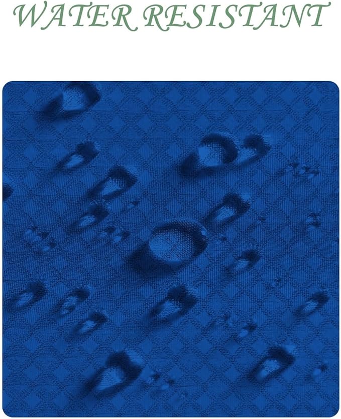 ggaimwf 48x72 Inch Solid Color Shower Curtain for Bathroom Waffle Bath Water Resistant Fabric Curtains Indigo Dye Modern Thick Shower Stall Curtain with Metal Hooks