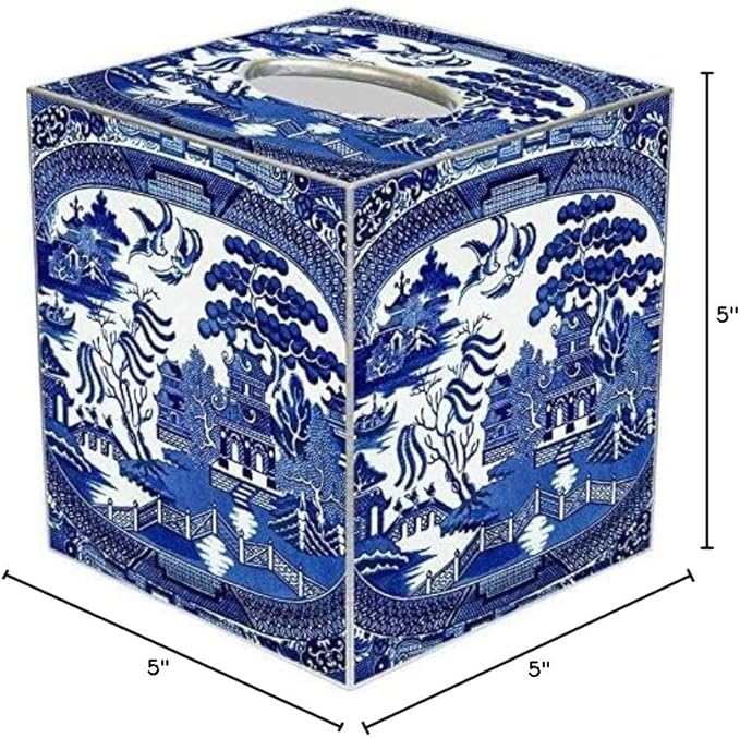 Blue Willow Tissue Box Cover