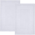 DAN RIVER Greek Cotton Bath Mats Set of 2 – Not a Bathroom Rug, Ultra Soft, Highly Absorbent & Machine Washable Bath Mat Towel for Bathroom Floor Mat – Durable, Quick-Dry, 21x34 Inches, White