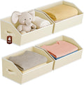Homsorout Large Closet Organizers and Storage Bins - 4 Pack Trapezoid Storage Baskets for Shelves, Foldable Fabric Baskets with Handles Ideal for Closet, Basket, Wardrobe and Shelf Storage, Beige