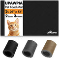 UPAWPIA Pet Food Mat Absorbent Cat Food Mat Dog Mat for Food and Water Quick Dry No Stains Dog Feeding Mat Placemat for Messy Drinkers Cat Food Mats for Indoor Cats Bowl Mat Pet Supplies 12"X20" Black