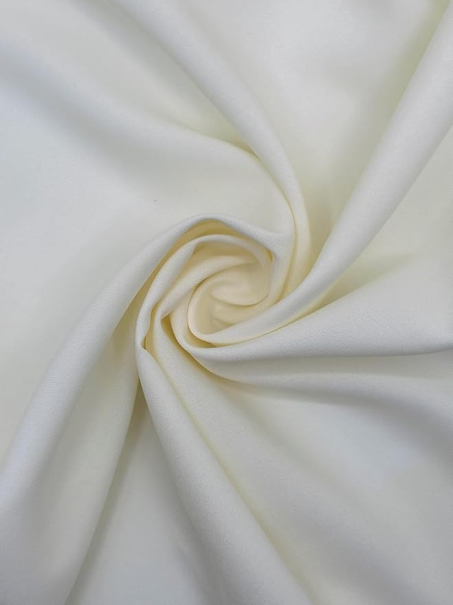 EOVEA - Polyester Poplin Fabric by The Yard – 100% Polyester, 60” Wide Durable Versatile Material for Apparel, Home Décor, Crafts, Tablecloths, Curtains, Drapes, Sewing & DIY Projects (Ivory,5 Yard)