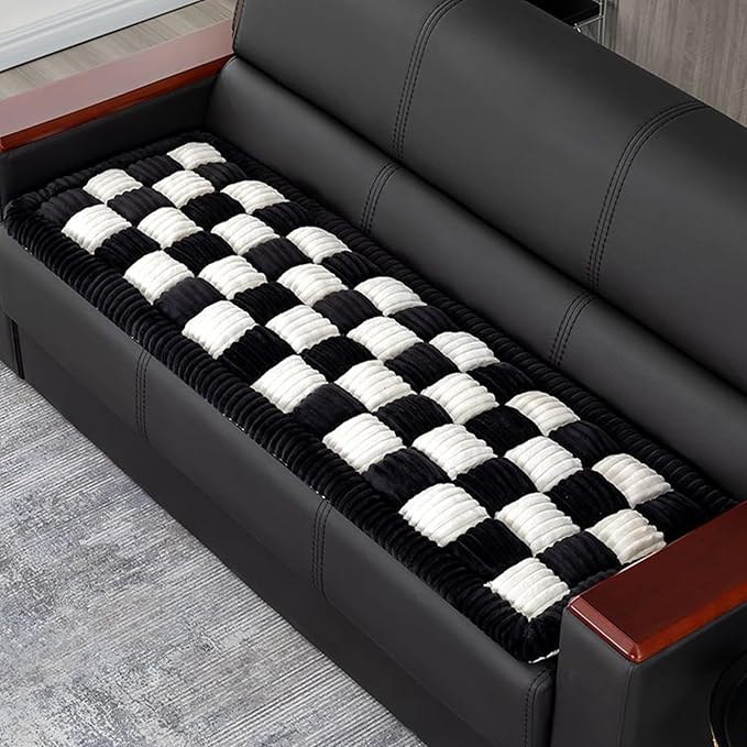 HYuMCCyhT Backseat Pet Bed Mat Dog Bed for Car Deluxe Dog Seat Covers Non-Slip Travel Pet Mat Fit for Backseat Extenders Car Seat Protector (Black+White, for Cars/SUV/Small Truck (54"×24.8"))