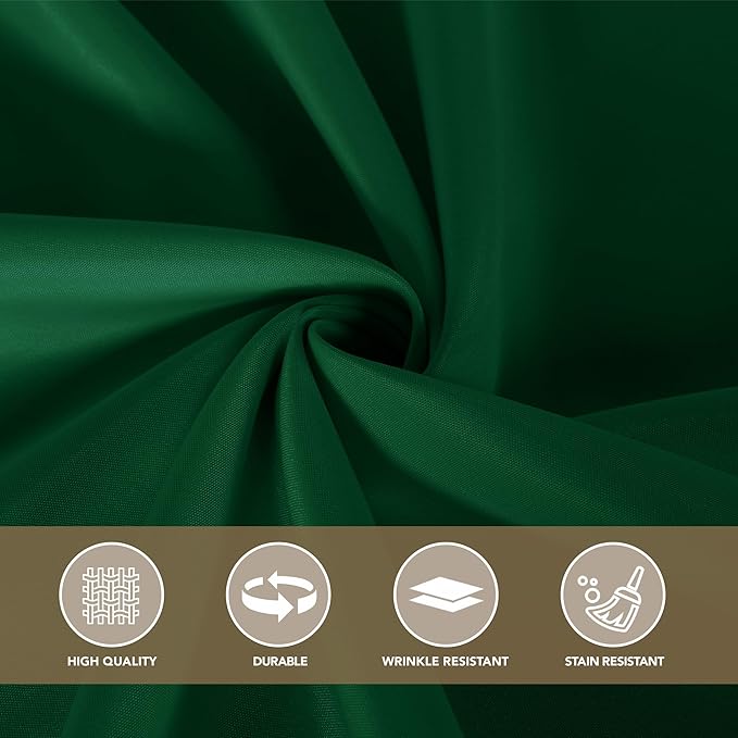 sancua 90 Inch Round Tablecloth, 8 Pack Hunter Green - Circle Polyester Fabric Table Cloth for Christmas Party Reception Banquet Birthday, Washable Formal Table Cover (Fit 30-72 Inch Tables)