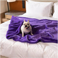 Maidewow Purple King Size Bed Covers Waterproof Sherpa Fleece Pet Blankets for Big Dogs 85x85in Reversible Leakproof Blanket Beds Couches Cover Fluffy Cozy Warm Sofa Mat-Purple,XXL-85x85in