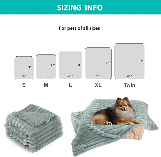 ZAKAPAWS Waterproof Dog Blanket, Soft Fleece Blanket for Couch Protector, Reversible Pet Blankets Furniture Protector Cover for Small Medium Large Dogs Cats (Green, 30"x40")