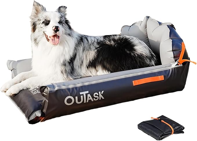 outask Outdoor Dog Bed Waterproof,Portable Camping Cot for Large Dogs,Cooling Pet Bed with TPU Fabric Chew Proof Crate Bed Washable (X-Large)