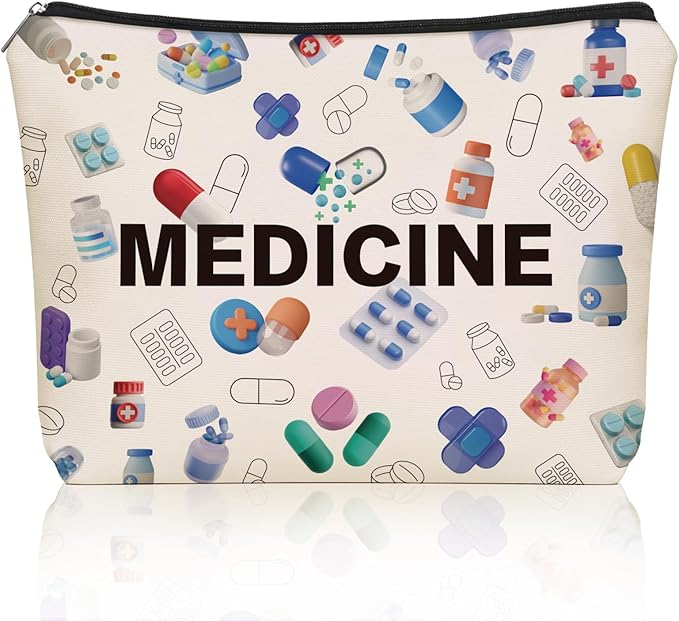 Girlly Medicine Makeup Bag Gifts: Colorful Medical Themed Cosmetic & Toiletry Organizer Pouch For Teen Girls & Women Doctor Nurse Healthcare.Ideal Gift For Travel, Birthdays, & Christmas.