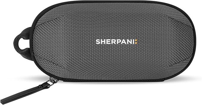 Sherpani Mini Co-Pilot, Travel Cable Bag, Cord Storage Organizer, Small Tech Pouch, Accessory Carrying Case, Travel Gift for Women (Granite)