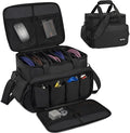 IBVIVIC DJ Cable File Bag with 6 Detachable Dividers High Capacity Gig Cable Bag for Cords,DJ Gear,Sound Instrument and Accessories, Black