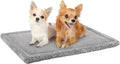 BEAUTYZOO Dog Bed Crate Mat Washable, Dog Kennel Pad for Small Dogs, Anti-Slip Soft Fluffy Puppy Sleeping Mattress for Cages, Durable Cozy Pet Travel Car Bed 24 x 18 Inch, Gray Wheat