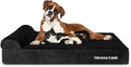 The Dog’s Bed Orthopedic Headrest Dog Bed XL Black Plush, Memory Foam, Pain Relief for Arthritis, Hip & Elbow Dysplasia, Post Surgery, Lameness, Waterproof Washable Cover, Veterinary Approved