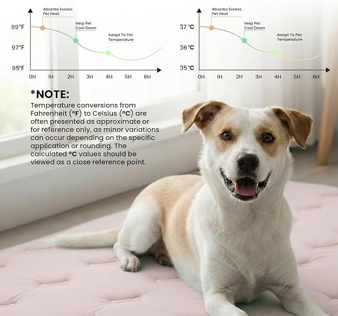 DORMORA Cooling Pet Mat – 31x28.5 Dog or Cat Cool & Comfy, Soft Breathable Self-Cooling Pad, Pet-Safe, Durable, Perfect for Hot Weather, Naps, Crates, Cars, Couch, Washable, Take Anywhere, Pink