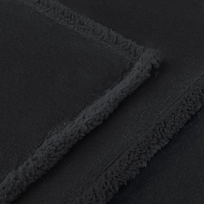 Luciphia Waterproof Bed Blanket Washable,Soft Sherpa Fleece Puppy Reversible Throw Blankets for Small Dog Cat, Furniture Cover Protector Couch Bed from Liquid Pee and Pet Fur, Black, 40" x 28"