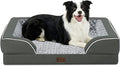Casa Paw Orthopedic Dog Beds for Large Sized Dogs, Waterproof Memory Foam Large Pet Bed with Sides 35x22Inch, Non-Slip and Egg-Crate Foam Big Dog Couch Bed with Removable Washable Cover, Dark Grey