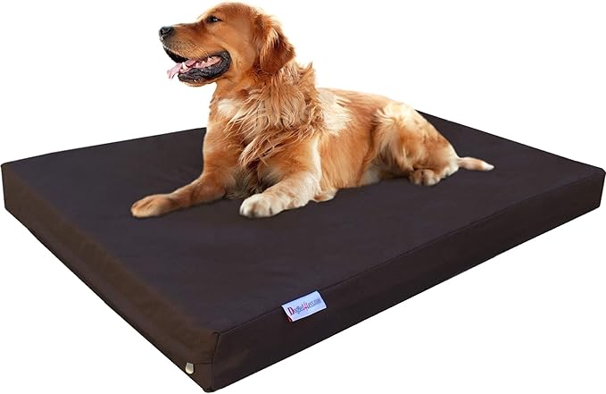 Dogbed4less Orthopedic Pet Bed with Memory Foam for Dogs, Waterproof Liner with Durable Nylon and Bonus Miscrosuede External Covers (Ballistic in Seal Brown, XL, 40" Length X 35" Width)