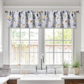 MYSKY HOME 2 Pack Blackout Window Valance, 18 Inches Long Kitchen Window Curtains Over Sink Rod Pocket Pattern Valance for Bathroom Bedroom Living Room, Yellow & Grey
