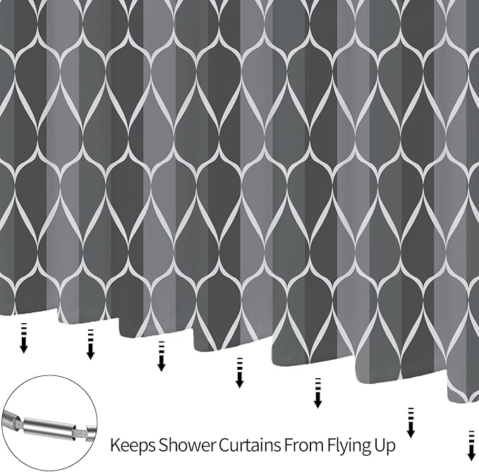 MCCKTIU Gray Shower Curtain RV Shower Curtain Grey Modern Bathroom Shower Curtains Waterproof Fabric Machine Washable Shower Curtains 47 x 64 Inches