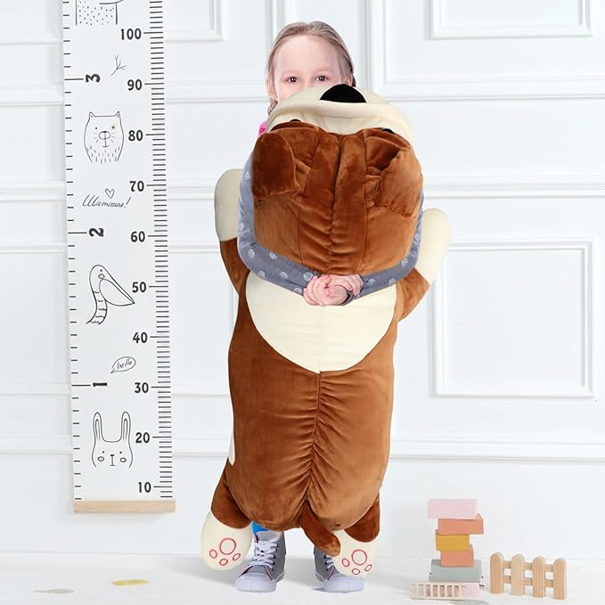 Vertintong 39.4'' Huggable Dog Plush, Cute Stuffed Animal, Soft Adorable Cuddle Companion for Kids Adults Boys and Girls, Plush Pillow Gift for Birthdays & Holidays