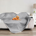 Bigbeer Waterproof Dog Blanket for Couch, Leak Proof Pet Blanket for Indoor Cats, Plush Sherpa Puppy Throw Furniture Protector for Sofa Bed(50"x60",XL,Darkgrey)