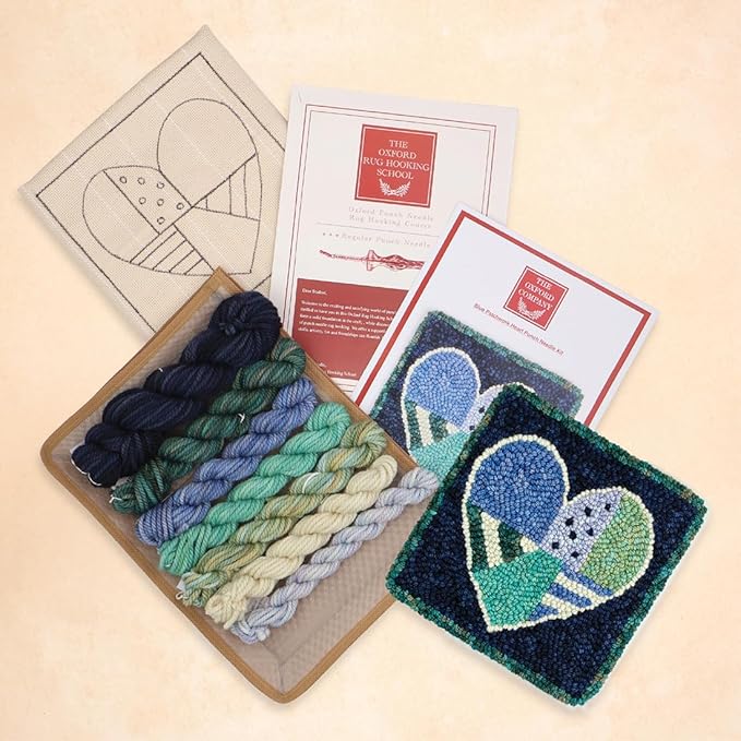 The Oxford Company Punch Needle Kit (Patchwork Blue Heart)