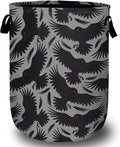 Crow Feather Laundry Basket with Sturdy Handles, Black Bird Collapsible Oxford Cloth Laundry Hamper Organizer Basket for Bathroom Bedroom 15.7x20 Inch