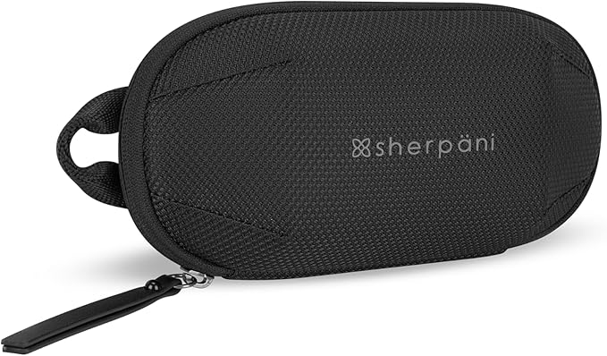 Sherpani Mini Co-Pilot, Travel Cable Bag, Cord Storage Organizer, Small Tech Pouch, Accessory Carrying Case, Travel Gift for Women (Carbon Signature)