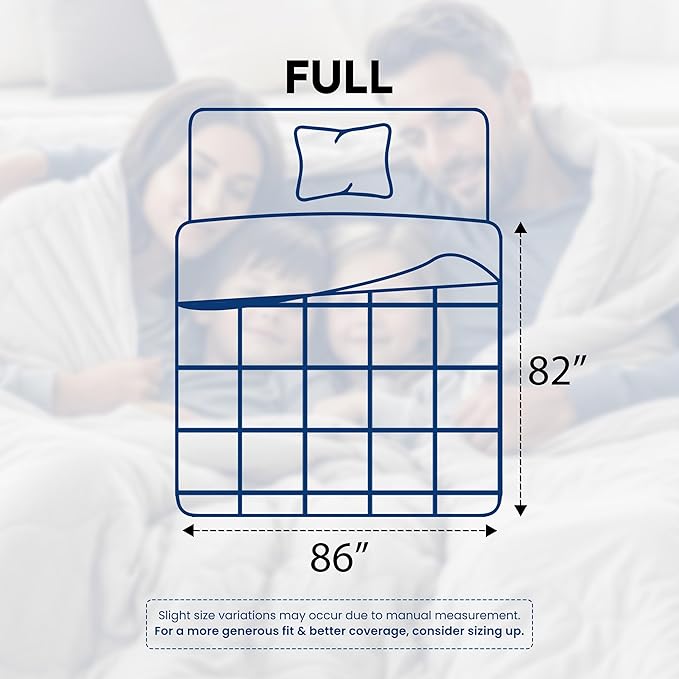 Utopia Bedding Comforters Full Size, All Season Duvet Insert, Down Alternative Box Stitched Bed Comforter with Corner Tabs, Machine Washable (White)