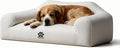 ZoeFleur Pet Sofa Bed, Orthopedic Washable Dog Bed for Small Medium Dogs and Cats, Modern Plush Pet Furniture with Removable Cover(White)