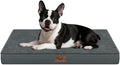 Tail Stories Plush Orthopedic Dog Bed for Medium Dogs & Puppies, Waterproof Dog Beds 29x18 Inch with Removable Washable Cover, Egg Crate Foam Flat Pet Mat, Gray