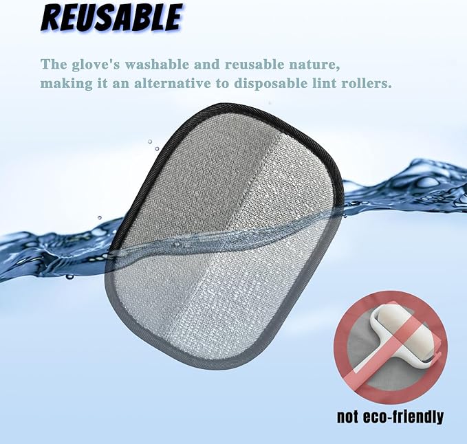 DVDKOLA Pet Hair Removal Glove, Electrostatic Gloves Pet Hair, Pet Double Sided Grooming Glove, Reusable Pet Hair Remover Brush, 2 Pack