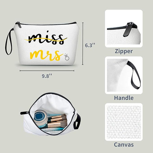 ARIOSEY Wedding Engagement Bachelorette Wedding Registry Gifts for Bride Daughter Mrs Makeup Bag Bachelorette Party Bride Make Up Pouch Gifts for Newly Engaged Couples
