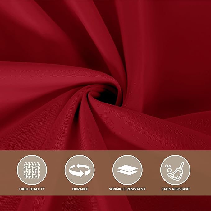 sancua Red Tablecloths for 8 Foot Rectangle Tables, 8 Pack - Washable Polyester Fabric Table Cloth for Wedding Party, Birthday, Banquet Reception, 60x120 Inch