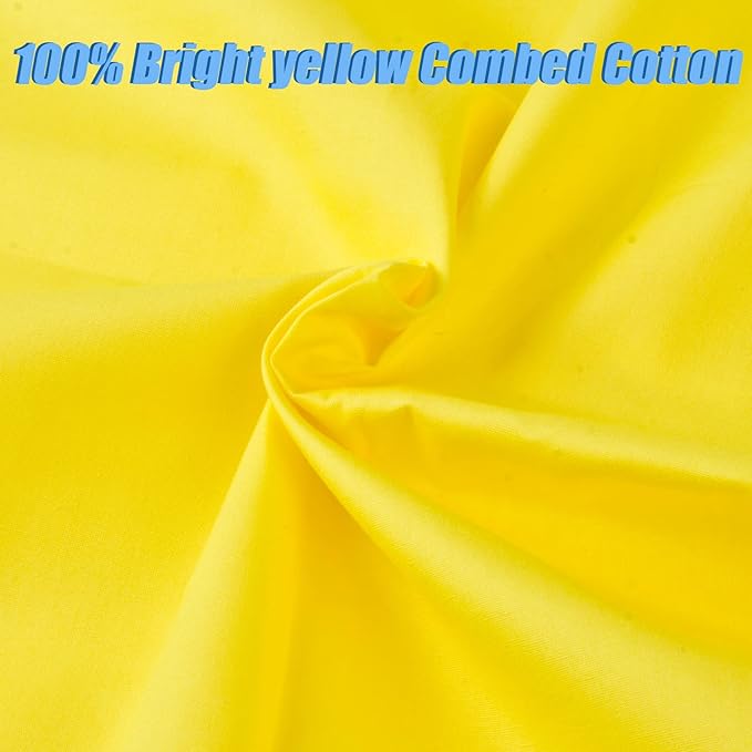 2 Yard Bright Yellow Cotton Fabric,Natural Cotton Poplin Fabric by The Yard, 59 Inches Wide 100% Cotton Fabric,Soft Embroidery Muslin Quilting Material for Sewing Material