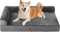 EHEYCIGA Memory Foam Dog Bed Large Size Dogs, Orthopedic Dog Bed Large with Washable Removable Cover, Waterproof Pet Sofa Couch with Nonskid Bottom, 36x27x6, Dark Grey