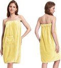 PJGGZ Towel Wrap for Women, Three Adjust Clasps Closure Bath Wraps After Shower Spa Sauna Bathrobe(Available in Plus Size)