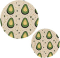 Avocados Stars Dots Minimalist White Trivets for Hot Dishes Pots and Pans Potholders Woven Trivet Cotton Round Large Pot Holder Decor Heat Resistant Hot Pads Mat for Table Counter Cooking Potho