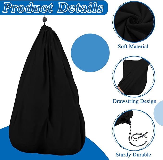 Bulyoou 4 Pcs Travel Shoe Bags Spandex Shoes Pouch with Interior Divider and Drawstring for Women Men Luggage Packing (Black)