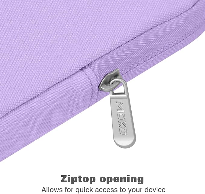 MoKo 9-11 Inch Tablet Sleeve Bag Carrying Case Fits New 11 inch iPad Air M3, iPad A16 2025, iPadPro 11 M4, Air 5/4/3, iPad10/9/8th Gen, Tab S8/S9 11", Lilac
