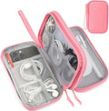 CAAORDKSO Travel Electronics Organizer, Waterproof Cable Organizer Bag, Accessories Storage Case Pouch for Cable, Cord, Charger, Phone, Power Bank, Earphone (Dark Pink, Medium)