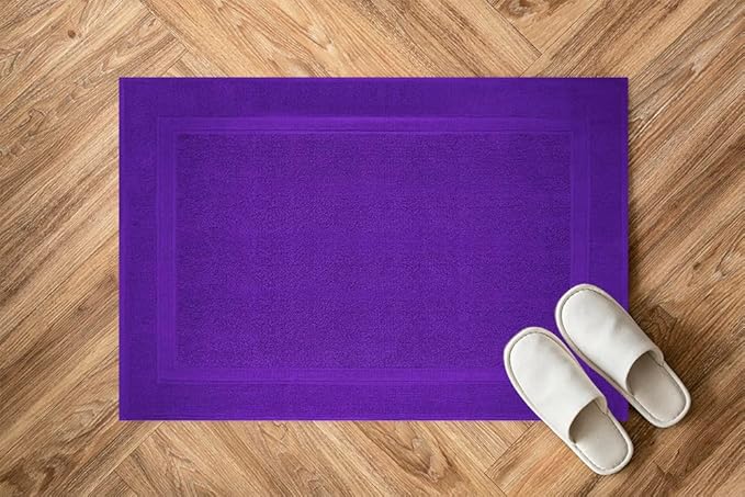 Infinitee Xclusives Premium Cotton Bath Mats for Bathroom – Pack of 2 | 34x22 Inches | Ultra Soft, Super Absorbent, Non-Slip, Machine Washable Mats (Profound Purple) [Not a Rug]
