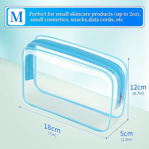 24 PCS Clear Toiletry Bag, Cosmetic Bag for Travel Makeup Organizer TSA Approved Pouch - Multicolor, Medium