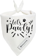 Realeaf Lets Pawty Dog Bandana,Wedding Birthday Party Outfit for Boy and Girl, Premium Durable Fabric, Engagement Announcement for Large and XLarge Dogs (Large)