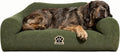 ZoeFleur Pet Sofa Bed, Orthopedic Washable Dog Bed for Small Medium Dogs and Cats, Modern Plush Pet Furniture with Removable Cover(Green)