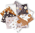 10-Pcs Fat Quarters Fabric Bundles of 100% Soft Cotton, 18" x 22" - Moody Blooms Floral Fabric Squares for Patchwork, Quilts, Pillow Covers & More - DIY Handmade Crafts & Home Décor