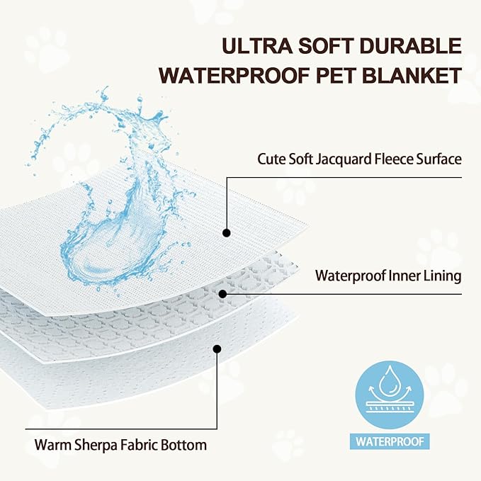 Yaning Waterproof Blanket for Dog Puppy Cat, Cute 3D Textured Flower Dog Blanket for Bed Couch Sofa, Soft Liquid Pee Proof Furniture Protector, 30"x40", Pink