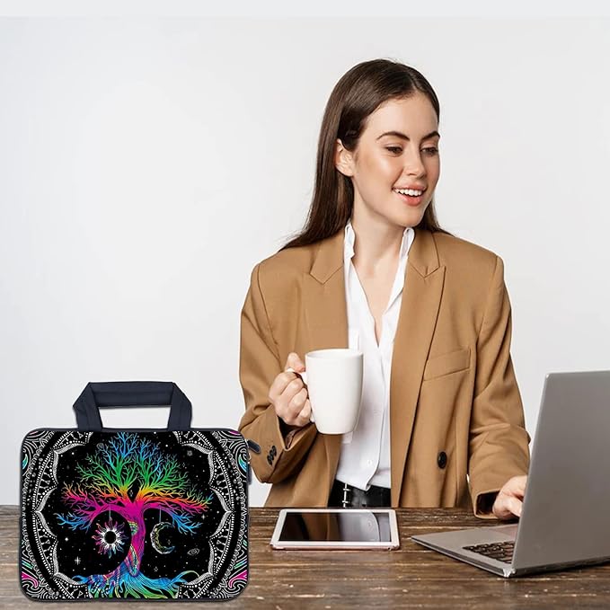 AMARY Laptop Sleeves 11.6" 12" Laptop Handle Bag Neoprene Notebook Carrying Pouch Chromebook Sleeves case Ultrabook Case Tablet Cover Fit Apple MacBook Air HP DELL Lenovo Asus(Colorful Tree)