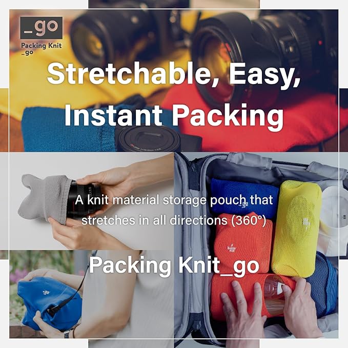 PACKING KNIT_GO Cable Organizer, Circle, Made in Japan, Dark Gray