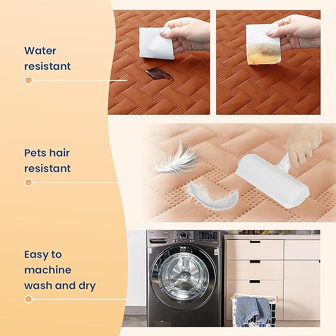 gogobunny 100% Double Sided Waterproof Dog Blanket Soft Pet Bed Cover Reversible Protect Furniture Couch Sofa Car for Puppy Cat Kids (Dark Pumpkin/Light Pumpkin, 82x120 Inch (Pack of 1))